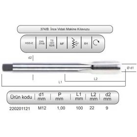 Resim Diatools Hsse DIN374/B Mak.klvz. M12X1 (6h) 
