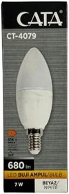 Resim Cata CT-4079 LED Ampul, 7W, 6400K Beyaz Işık, E14 Duylu 