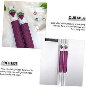 Resim Gatuida Mikrodalga Fırın Kulp Kapağı Fırın Eldivenleri 2 Takım Buzdolabı Kolu Kapı Kaplama Bezi Anti-Statik Fırın Eldiveni Işçilik Için Süslemeler 