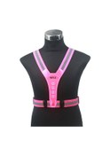Resim 4led Işıklı Yansıtıcı Yelek, Elastik V Şeklinde - Pembe Çok Renkli 