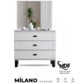 Resim Milano Mdf Şifonyer Beyaz - Antrasit 