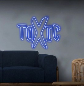 Resim Toxıc Yazılı Neon Tabela Mavi 