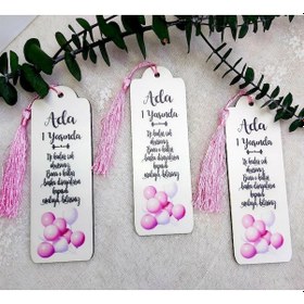 Resim Balon Baskılı Doğum Günü Hediyesi Kitap Ayracı Ahşap(30 Adet) 