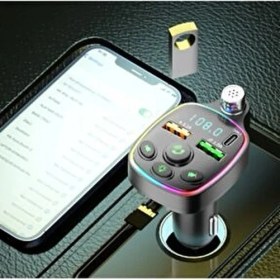 Resim Belirtilmemiş Bluetooth Araç Kiti Araç Fm Transmitter USB Type-C Mp3 Sd Kart Flash Için Uygun Pd Çakmaklık Girişli 