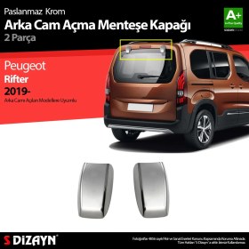 Resim Drs Tuning Peugeot Rifter Krom Arka Cam Açma Menteşe Kapağı 2 Prç 2019 Üzeri 