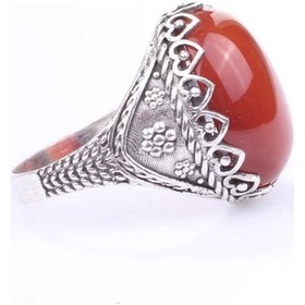 Resim 925 Ayar Gümüş Akik Taşlı Erkek Yüzüğü 