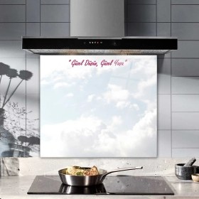 Resim Decorita Güzel Düşün Güzel Yaşa Temalı | Cam Ocak Arkası Koruyucu | 52cm x 60cm 