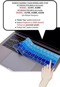 Resim Mcstorey Macbook Pro Klavye Koruyucu (US TO TR) 13inç-a1706 A1989 A2159 / 15inç-a1707 A1990 Ile Uyumlu Ombre 