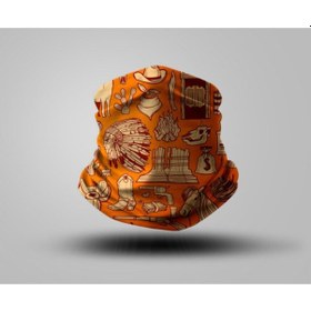 Resim Turuncu Desenli Bandana Siyah 