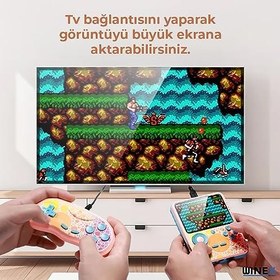 Resim Winex G6 Retro 3.5 inç Tv Bağlanan Oyun Konsolu Mavi (666 Klasik Oyunlar) 