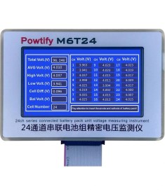 Resim Ayt Powtify M6T24 24S Kanallı Yüksek Hassasiyetli Lityum Batarya Pil Gerçek Zamanlı Voltaj Analizörü Cihazı Aleti 