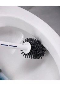 Resim Deterjan Çamaşır Suyu Hazneli Silikon Başlıklı Bas Kullan Tuvalet Fırçası Beyaz 