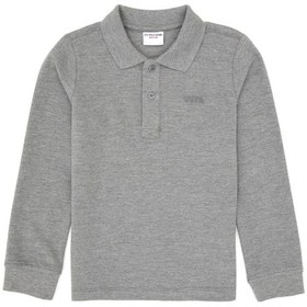 Resim U.S. Polo Assn. Erkek Çocuk Gri Melanj Basic Polo Yaka Sweatshirt 50313790-VR086 