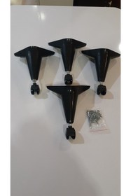 Resim MUTLU ALIŞVERİŞ MERKEZİ Tekerlekli Sihirli Sehpa Masa Ayağı 360 Derece Dönebilen 17 Cm 4 Adet Siyah. Vida Hediyeli!!! 