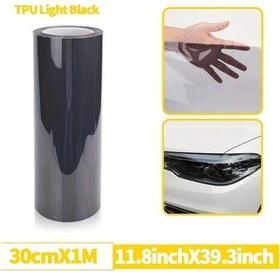 Resim Chuangyinshop Light Black Car Headlight Film Tpu 11.8inchx39.3inch Far Ve Stop Lambası Koruma Şeffaf Su Geçirmez Çizilmeye Dayanıklı 