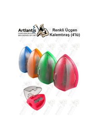 Resim Kalemtraş 4 Adet Hazneli Standart Kalem Açacağı Plastik Kalemtıraş Fixpoint P-6027 Kalem Traş 