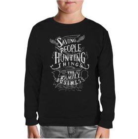 Resim Supernatural - The Family Business Siyah Çocuk Sweatshirt 