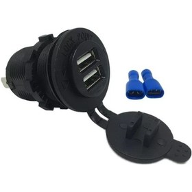 Resim Pano Tipi Usb 8-32V Giriş 5V 1A Ve 5V 2,1A Çıkış 30Mm Fişli 