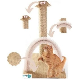 Resim Pembe Renkli Kedi Kaşıma Ve Tırmalama Tahtası 