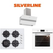 Resim Silverline Bo6502w02-cs5429w01-3472 Bold 60 Cm Beyaz Cam Ankastre Set 