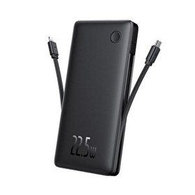 Resim Baseus Airpow Lite 10.000 mAh 22.5W Entegre Type-C ve Lightning Kablolu Siyah Powerbank 