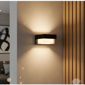 Resim Kendal Kda713 Dekoratif Led Aplik 12w 1080 Lümen Abs - Kare - Gün Işığı Siyah 