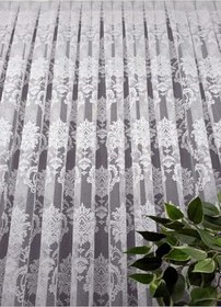 Resim Altuntaş Tasarım Ütü Istemez Çerçeve Damaks Desen Petek Üstü Salon Mutfak Balkon Perdesi 1x3 Sık Pileli Tül Perde kırık beyaz 150 x 175 