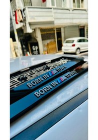 Resim Bmw Born In M Town Uyumlu Lüx Pleksi Plakalık Beyaz Renk 