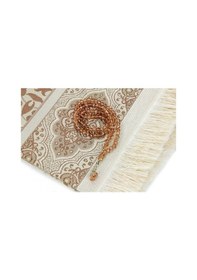 Resim Özel Kutulu Örtülü Seccade Seti Kahverengi 