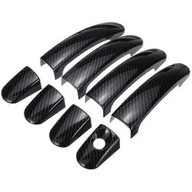 Resim 8 Adet Araba Karbon Fiber Kapı Kolu Kılıfı Dış Kapı Kolu Kılıfı F54 