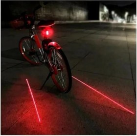 Resim Lazer Şeritli 7 Fonksiyon 5 Ledli Stop Bisiklet Lamba 