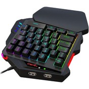 Resim Carrier "hxsj V500 Tek Elle Oyun Klavyesi - Rgb Aydınlatmalı, 