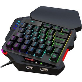 Resim Carrier "hxsj V500 Tek Elle Oyun Klavyesi - Rgb Aydınlatmalı, 