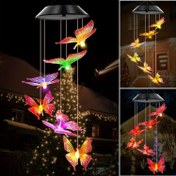 Resim Güneş Enerjili Renk Değiştiren Kelebek Rüzgar Çanı Işıkları - Bahçe, Patio, Veranda için Canlı LED Dış Dekorasyon - Kadınlar, Anneler, Büyükanneiler için Mükemmel Hediye, Güneş Enerjili Dış Dekorasyonlar, Patio Dekorasyonu, Canlı Aydınlatma, Güneş Enerjili 