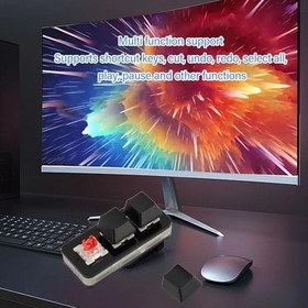 Resim Elprico USB Mini 3 Tuşlu Tuş Takımı, Kırmızı Anahtarlı Hotswap Tek Elle Mekanik Oyun Klavyesi, Ofis Çalışmaları Için RGB Arkadan Aydınlatmalı Mini USB Tuş Takımı (BLACK) 