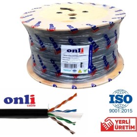 Resim ONLİ Onli 23awg Pe Dış Ortam Cat6 Outdoor Kablo 305mt Siyah 