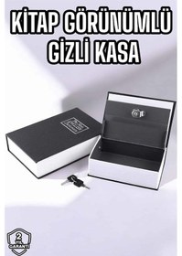 Resim Muratech Büyük Boy Anahtarlı Kitap Görünümlü Gizli Kasa Çelik Kasa Altın Kasası 