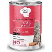 Resim Chef's Choice Pate Lamb Kuzu Etli Tahılsız Yetişkin Kedi Konservesi 6 x 400 G 