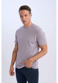 Resim DeFacto %100 Pamuk New Regular Fit Bisiklet Yaka Basic Düz Kısa Kollu Tişört V7699AZ25SPPR495 