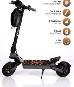 Resim PiranTech F1 Max Elektrikli Scooter 2000W Güç - Turuncu 