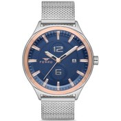 Resim Ferro F11090C-E3 Gümüş Hasır Kordon 43 MM Erkek Kol Saati 
