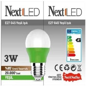Resim Nextled 3W Yeşil Renk Gece Lambası Çok Renkli 