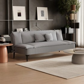 Resim Enza Home Passa Keten Dokulu 3'lü Yataklı Koltuk Gümüş 