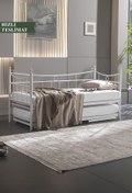 Resim Unimet Daily Yavrulu Daybed Tek-çift Kişilik Sedir Metal Karyola Beyaz 