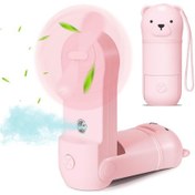 Resim Taşınabilir El Tipi Vantilatör, Spreyli Mini El Tipi Vantilatör Pembe, 