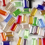 Resim 50pcs 4x8mm Rectangular Crystal AB Color Glass Crystal Loose Beads DIY Handmade Jewelry Accessories Plated With Color Ab 