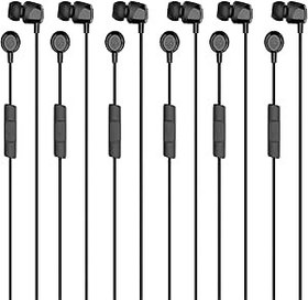 Resim Skullcandy Jib Kulak İçi Kablolu Kulaklıklar, Gürültü Yalıtımı, Mikrofon, Bluetooth Cihazları ve Bilgisayarlarla Çalışır - Siyah 6'lı Paket 