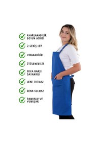 Resim Sevilya Simple Ayar Askılı Mutfak Önlüğü Mavi 