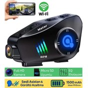 Resim Epilons Q28 Motosiklet Kask Bluetooth Kulaklık 1080p Kamera Interkom Kulaklık Su Geçirmez Intercom 
