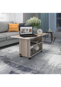 Resim Kenzlife orta salon sehpası prag crd 045*090*50 tekerlekli yemek masası 